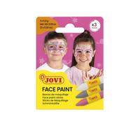 Jovi - 3 Barras de maquillaje facial Fantasy, colores rosa, plata y blanco, para carnaval o halloween, hipoalergénico (175FA)