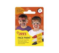 Jovi - 3 Barras de maquillaje facial Scary colores rojo, blanco y negro, para carnaval o halloween, hipoalergénico (175SC)