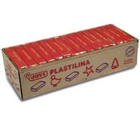 Jovi Caja de plastilina, 15 Pastillas 350 gr, Color Rojo (7205), gramos | Base vegetal, no tóxica, sin gluten, para niños a partir de 3 años, reutilizable, ideal para manualidades y juegos