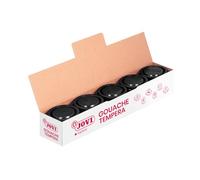 Jovi 8412027003285 - Estuche tempera 5 botes 35ml, color negro | Témpera líquida escolar, Base agua, no tóxica, fácil de aplicar, Para manualidades y pintura infantil, sin gluten, lavable