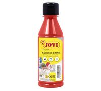 Jovi- Acrylfarbe PINTURA ACRILICA, Color rojo, 5 Ponyhaar-Pinsel (68007)