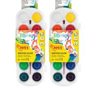 Jovi - Acuarelas, estuche con 12 pastillas de 30 mm, colores surtidos (830/12) (Paquete de 2)