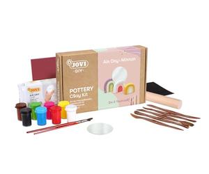 Jovi - Air Dry POTTERY Clay - kit de manualidades para adultos, Crea un espejo con arcilla secado al aire incluye pinturas, herramientas de modelado, guía paso a paso y vídeo tutorial (2705)