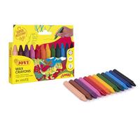 Jovi – Ceras de colores 980/12 para niños – Estuche 12 ceras surtidas, superresistentes, no manchan
