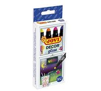 Jovi- Ceras Multicolores fosforescentes idealtes para Dibujar en critales, pizarras o Vasos, Unica (1904N)