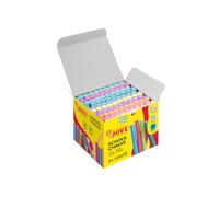 Jovi Classcolor 152692 - Pack de 100 tizas, multicolor | Antipolvo, resistentes, Con escritura nítida, compactas, fácil de borrar, Para escribir, dibujar y pintar en pizarra y suelo