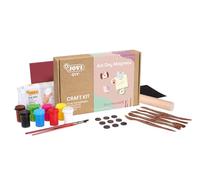 Jovi - DIY Air Dry Magnets - Kit de manualidades para hacer IMANES DE MASCOTAS con arcilla secado al aire color blanca + pinturas y herramientas (2702)