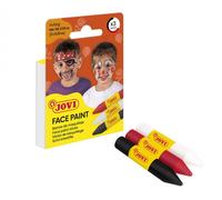 Jovi - 3 Barras de maquillaje facial Scary colores rojo, blanco y negro, para carnaval o halloween, hipoalergénico (175SC)