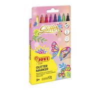 Jovi Glitter Marker caja con 8 rotuladores efecto purpurina, tinta base agua