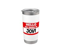 Jovi Hello Hi My Name Is - Camiseta con nombre personalizado Vaso térmico de acero inoxidable de doble pared