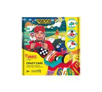 Jovi - JOVITECH Crazy Cars Racing Kit, crea tu propio coche de plastilina, 330gr de plastilina, 3 modeladores, bateria y ruedas (JT101)