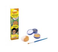 Jovi Infantil Animals, Estuche 3 Botes de 8ml, Crema, Colores Blanco, Naranja y Negro, Incluye Esponja de Maquillaje y Pincel Plano (174AN)