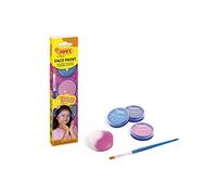 Jovi - Maquillaje Infantil FANTASY, Estuche de 3 botes de 8ml, Maquillaje en crema, Colores rosa, azul claro y plateado, Incluye esponja de maquillaje y pincel plano (174FA)