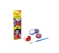 Jovi Maquillaje infantil SCARY crema - 3 botes de 8 ml, blanco, rojo y negro, con esponja y pincel