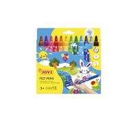 Jovi- Maxi Pack de 12 rotuladores, Multicolor, Unica (270010) | Punta gruesa 5,8 mm, capuchón de seguridad, trazo homogéneo, Para dibujo infantil y actividades creativas, punta bloqueada