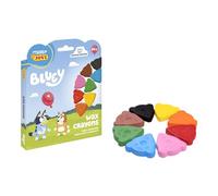 Jovi - My First, estuche con 8 ceras Bluey, colores super resistentes con forma de oso, A partir de 24 meses, agarre ergonómico, no manchan