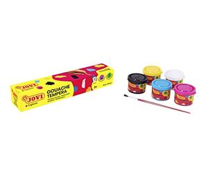 Jovi - Paquete de 5 Témpera de 35 ml (505) | Témpera líquida escolar, Base agua, no tóxica, fácil de aplicar, Para manualidades y pintura infantil, sin gluten, lavable