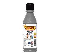 Jovi Pintura acrílica 68037, 250 ml, fácil aplicación, secado rápido, poder cubriente, color plata