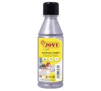 Jovi Pintura acrílica 68037, 250 ml, fácil aplicación, secado rápido, poder cubriente, color plata
