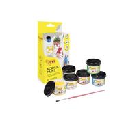 Jovi - Pintura acrilica, pack con 6 botes de 35ml, colores surtidos básicos, alto poder cubriente, se aplica fácilmente sobre cualquier superficie (670)