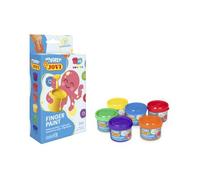 Jovi - Finger Paint, Pintura de dedos, Estuche de 6 botes de 35 ml, A partir de 2 años, A base de ingredientes naturales, Sin gluten (540B)