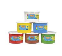 Jovi - Pintura de dedos Finger Paint, Caja de 6 botes de 500 ml, A partir de 2 años, A base de ingredientes naturales, Sin gluten