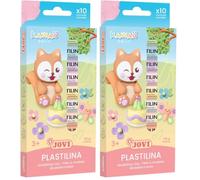 Jovi - Plastilina, 10 barritas de 15 gr en colores Kawaii, no se seca (Paquete de 2)