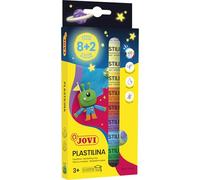 Jovi - Plastilina, 10 barritas de 15g, 8 colores básicos + 2 fosforescentes