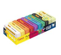 Jovi - Plastilina 10 Pastillas de 50g, 8 Colores básicos + 2 FOSFORESCENTES