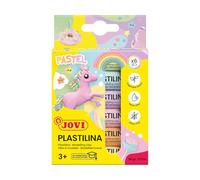 Jovi - Plastilina, 6 barritas de 15 gr, colores pastel, no se seca | Base vegetal, no tóxica, sin gluten, para niños a partir de 3 años, reutilizable, ideal para manualidades y juegos
