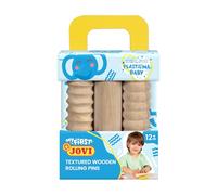 Jovi Plastilina baby - 3 Rodillos de madera, diseños diferentes, herramientas de modelaje para niños a partir de 12 meses (379/3RP)