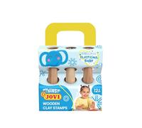 Jovi Plastilina baby - 3 sellos de madera, diseños diferentes, herramientas de modelaje para niños a partir de 12 meses (379/3WS)