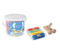 Jovi Plastilina Baby - 8 barritas de 38 g - 4 Colores Surtidos + 3 Sellos de Madera - sin Gluten - no se Seca - a Partir de 12 Meses