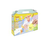 Jovi - Play&Fun Gouache Témpera FANTASTIC CREATURES - Set para pintar por números personajes 3D de criaturas fantásticas, 10 botes témpera de 15 ml, 3 personajes para pintar y montar y 2 fondos