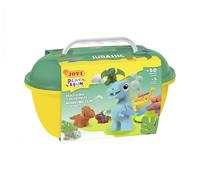 Jovi - play&fun jurassic - kit de plastilina dinosaurios, 24 pastillas