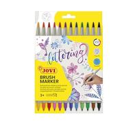Jovi Rotuladores Lettering Brush Marker – doble punta (fina y pincel) – estuche 12 colores (1312DP)