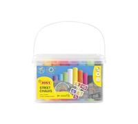 Jovi - STREET CHALKS Cubo 48 Tizas jumbo súper gruesas para pintar suelo, antipolvo, Colores vivos