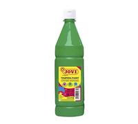 Jovi - Témpera líquida, botella de 1 L, Color verde claro, Formato escolar | Pintura a base de ingredientes naturales, Fácil de lavar, Sin gluten