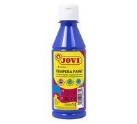 Jovi - Témpera líquida, botella de 250ml, Color azul oscuro, Pintura a base de ingredientes naturales, Fácil de lavar, Sin gluten, Ideal para uso escolar