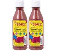 Jovi - Témpera líquida, botella de 250ml, Color marrón, Pintura a base de ingredientes naturales, Fácil de lavar, Sin gluten, Ideal para uso escolar (50212) (Paquete de 2)