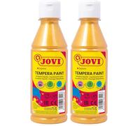 Jovi - Témpera líquida, Botella de 250ml, Color Oro, Pintura a Base de Ingredientes Naturales, Fácil de Lavar, Sin Gluten, Ideal para Uso Escolar (50238) (Paquete de 2)