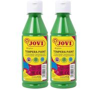 Jovi - Témpera líquida, botella de 250ml, Color verde, Pintura a base de ingredientes naturales, Fácil de lavar, Sin gluten, Ideal para uso escolar (50217) (Paquete de 2)