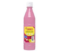 Jovi - Témpera líquida, botella de 500ml, Color Rosa, Formato escolar | Pintura a base de ingredientes naturales, Fácil de lavar, Sin gluten