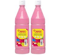 Jovi - Témpera líquida de 1000ml, Color Rosa, Pintura a base de ingredientes naturales, Fácil de lavar, Sin gluten, Ideal para uso escolar (51105) (Paquete de 2)