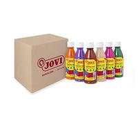 Jovi - Témpera líquida, Estuche 6 botes de 250ml, Colores Secundarios, Pintura a base de ingredientes naturales, Fácil de lavar, Sin gluten, Ideal para uso escolar (502/6B)