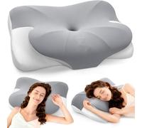 JOVIAL Almohada Cervicales y Cuello, Almohada Cervical Ortopédica de Espuma Viscoelastica Memoria para Soporte de Cuello, Almohadas Ergonomico para Dormir de Lado, Boca Arriba y Boca Abajo