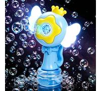 Jovicos Máquina de burbujas de jabón para niños, recargable, con luz LED, pistola automática de burbujas de jabón con 3 modos, máquina de burbujas de aire con batería para regalo de fiesta (azul)