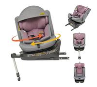 Jovikids I-size Silla Coche Bebé Grupo 0 1 2 3 ISOFIX, Giratoria 360 Universal, ECE R129, para Niños de 40-150cm, 0 Meses-12 Años, Pierna de Apoyo (Rosa)