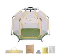 Jovikids Pop Up Tienda Campaña Infantil con Bolsa, Fácil de Montar, Malla con Cremallera, Tipi como Regalo para Niñas y Niños,Casita Interior y Exterior (Amarillo+Verde)