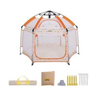 Jovikids Pop Up Tienda Campaña Infantil con Bolsa, Fácil de Montar, Malla con Cremallera, Tipi como Regalo para Niñas y Niños,Casita Interior y Exterior (Beige+Naranja)